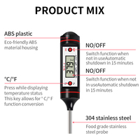 Alat BBQ Digital Pengukur Suhu Daging untuk Memasak di Dapur, Termometer Makanan Nirkabel untuk Rumah Tangga dengan Kotak Retail