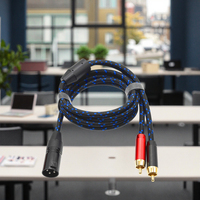 1M XLR macho a 2 X Phono RCA adaptador de enchufe Y Splitter Patch Cable, 1 XLR macho 3 pines a doble RCA macho Cable de audio estéreo