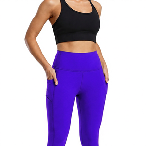 Pantalons de yoga à taille haute élastique, légers, respirants, à séchage rapide, longueur intégrale, leggings de sport pour femmes avec poches - Product Image 6