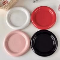 Assiette en céramique de style coréen, de qualité supérieure, avec un fini sous glaçure, idéale pour les desserts