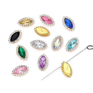 OLeeya 200pz Strass in Vetro a Occhio di Cavallo con Base a Griffe Dorata Lucida, Pietre da Cucito Scintillanti per Gioielli Fai-da-Te, Orecchini e Ciondoli - Product Image 5