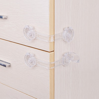 Ceinture réglable Serrure de sécurité enfant Infantile de protection autocollant adhésif transparent Serrure d'armoire en plastique durable