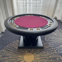 Table de poker professionnelle de luxe Punto Banco Baccarat Texas avec plateau pour club de divertissement, table de poker en bois