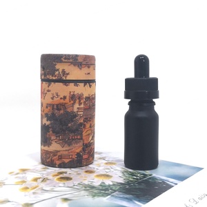 Luxury 50ml 100ml Face Care Serum Essential Oil Matte Black Frosting Glass Dropper Bottle with Screen Printed Paper Gift <b>Box</b> - Product Image 5