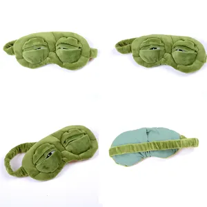 Masque de sommeil 3D <span class=keywords><strong>Pepe</strong></span> la <span class=keywords><strong>grenouille</strong></span> amusant et créatif, cache-yeux en peluche douce, bandeau de nuit dessin animé vert, cadeau mignon pour articles ménagers - Product Image 6