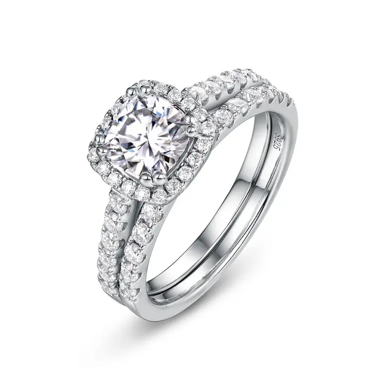 Mode luxus moissanite schmuck stapelbar ringe engagement braut finger ring