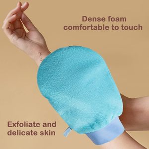 Customized Oval Bath <b>Scrub</b> Rayon Viscose Glove Mitt Peeling Turkish Silk Exfoliating <b>Body</b> - Product Image 2