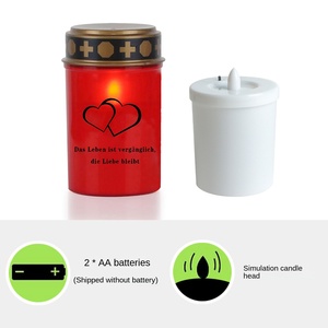 All'ingrosso 6H Timer batteria o solare candele cimiteriali di plastica LED memoriale luce eterna per <span class=keywords><strong>la</strong></span> <span class=keywords><strong>tomba</strong></span> - Product Image 4