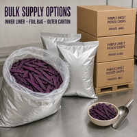 Paarse zoete aardappel frietjes snack bulk groothandel knapperige VF technologie OEM fabriek directe export leverancier winkel klaar voor verkoop