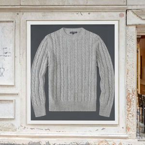 Pull d'hiver en coton mélangé anti-rétrécissement et anti-rides pour hommes avec logo personnalisé sur le devant OEM/ODM tricots à col rond et à impression numérique - Product Image 3