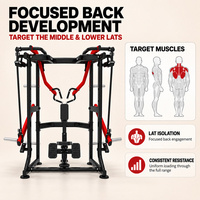 Machine à ramer assise avec support pectoral, poignées multi-grip et résistance à charge de plaques pour salles de sport commerciales