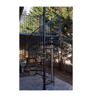 Rampe d'escalier en spirale en acier au carbone, montage mural, support de main courante, fixation incurvée pliable, escalier en spirale moderne en acier au carbone
