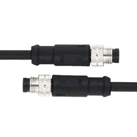 Connecteur d'aviation mâle KRONZ M12 à 3 broches avec câble blindé pré-assemblé de 10 m, droit, noir, assemblage PVC pour câblage industriel