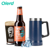 Nouvelle conception, tasse à bière en acier inoxydable à double paroi de 700 ml avec poignée, logo personnalisé, gobelet isotherme en métal pour les voyages