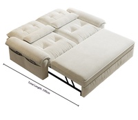 Canapé-lit convertible moderne et minimaliste avec structure métallique, 2 places, tissu amovible et espace de rangement pour petits salons