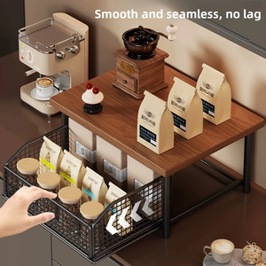 Organisateur de rangement <span class=keywords><strong>pour</strong></span> la maison MIXWARES et support <span class=keywords><strong>pour</strong></span> machine à café, <span class=keywords><strong>étagère</strong></span> à plusieurs niveaux coulissante avec porte-gobelets <span class=keywords><strong>pour</strong></span> comptoir de cuisine - Product Image 2