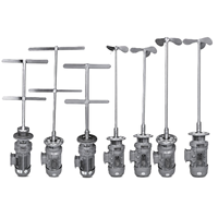 Mélangeur vertical à pales industriel pour le traitement de l'eau - Acier inoxydable 304, Moteur IE4 1,1 kW, 0-500 tr/min, ISO 9001