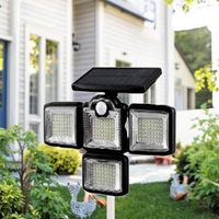 Lampe de jardin extérieure à énergie solaire avec détecteur de mouvement Lampe de sécurité solaire à LED Lampe murale télécommandée