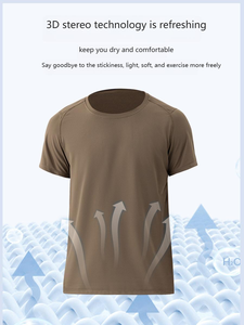 Camiseta Deportiva de Manga Corta para Hombre, de Secado Rápido, Transpirable, de Spandex/Nailon, Corte Regular, con Estampado por Sublimación, para Fitness - Product Image 5