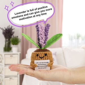 Positive Lavender Crochet Potted Plants Creative Knitted Potted Plant Emotional Lavender Flower Crochet Potato Home <b>Decor</b> - Product Image 2