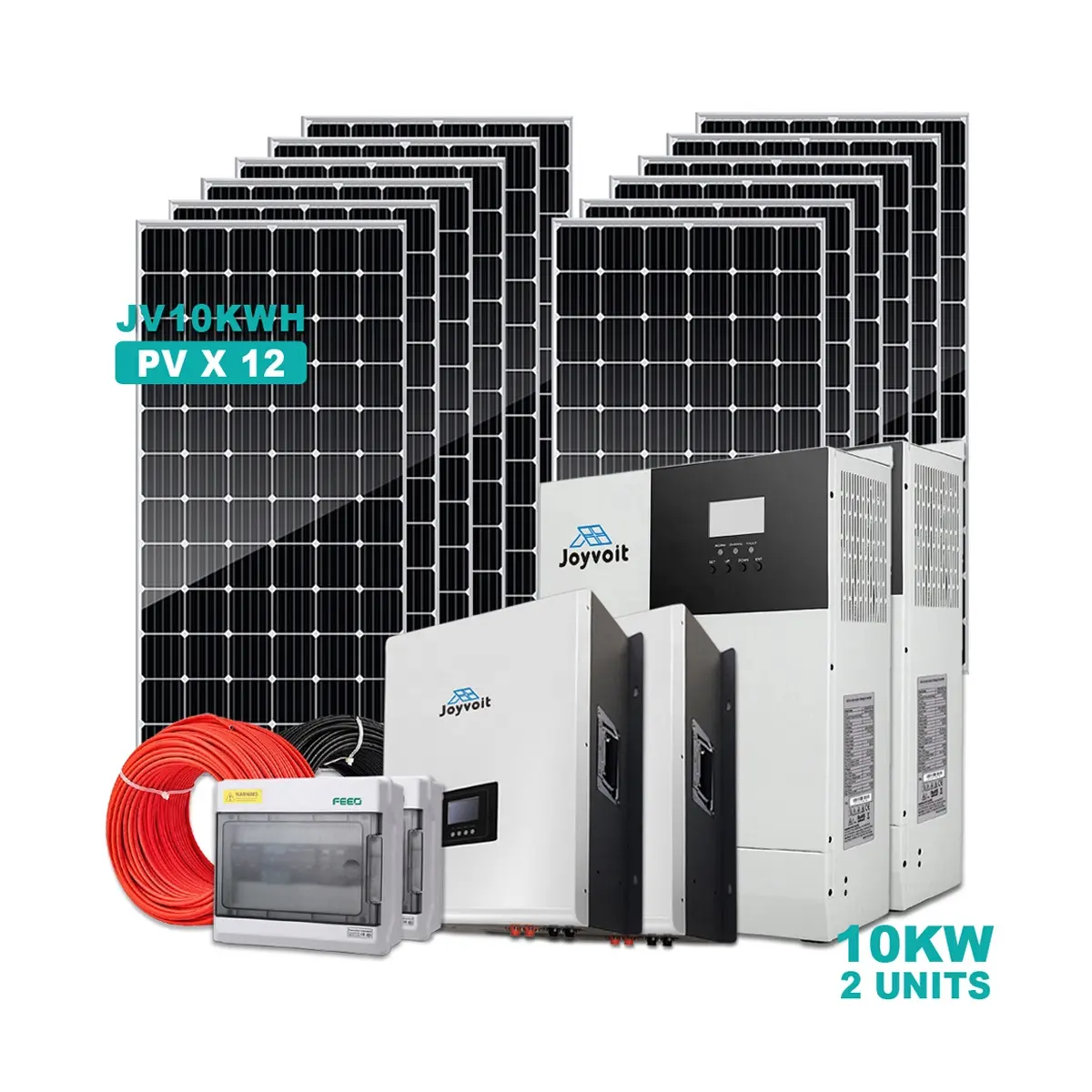 الأكثر مبيعًا عبر الإنترنت محول هجين 10 كيلو وات 20 كيلو وات أنظمة طاقة شمسية MPPT ألواح شمسية كهرباء LiFePO4 100A