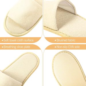 Pantuflas de Hotel, Juego de Pantuflas para Huéspedes, Pantuflas de Felpa, Pantuflas para Hombre y Mujer, Talla Universal, Pantuflas de Hotel Blancas - Product Image 3