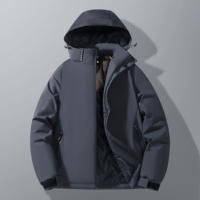 Veste d'hiver pour homme, grande taille, en duvet, coupe-vent et imperméable, avec fermeture éclair, veste d'extérieur personnalisée, veste en duvet décontractée