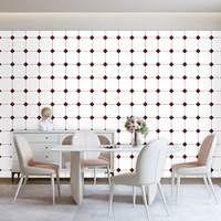 Wallpaper Perekat Diri Dapat Dilepas Tahan Air Foil Aluminium PVC 3D Geometris Hutan Retro Perancis Latar Belakang TV Kamar Tidur Rumah Tangga
