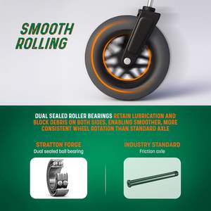 Carro de playa plegable todo terreno 9 \ "Neumáticos de goma negros resistentes Outland-XL Stratton Forge-Carro utilitario extra grande para arena - Product Image 6