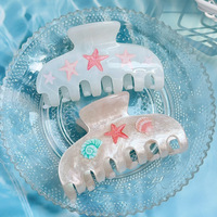 Pince à cheveux WEINI Ocean Star, mignonne, demi-ronde, style requin, accessoire de luxe pour les fêtes, mini pince à cheveux pour femme