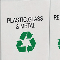 Contenedor de Reciclaje de Residuos Metálico de 3 Compartimentos, Montado en el Suelo, de Acero Galvanizado, para Clasificación de Basura en Plazas de Campus