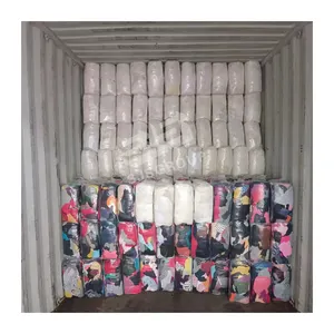 High Quality 20-60cm 5kg 10kg 20kg 25kg Bales Industrial Rags White Color Mixed T Shirt Rags Cleaning Wiper