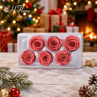 Grosir Kepala Mawar Abadi Premium 5-6 cm, Perlengkapan Bunga untuk Dekorasi Pernikahan, Natal, dan Hari Valentine