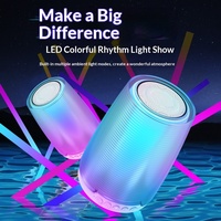 Haut-parleur portable en plastique 5.2 avec lumière LED RGB, sortie 10W, batterie intégrée, pour usage extérieur et domestique, fonction vocale intelligente pour le bureau et la collecte de fonds, petit format