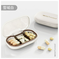 Boîte à médicaments portable mini, design classique en plastique, idéale pour les voyages, avec compartiments pour médicaments