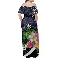Robe longue d'été décontractée grande taille à épaules dénudées, volants, taille naturelle, en soie de lait, imprimé floral, avec fente