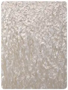 جدار زخرفي داخلي اصطناعي ، ورقة أكريليك من البلاستيك المموج بلون اللؤلؤ