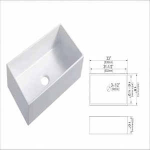Smalto Resistente alle Macchie Cotto a Oltre 1200 Gradi ° Lavabo Ceramico Semi-Incassato da 24, 30, 33 Pollici per Casa e Hotel - Product Image 6