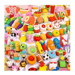Gommes à effacer en forme d'animaux 3D mignons et kawaii, en TPR, pour fournitures scolaires, cadeaux, faveurs de fête pour enfants, en caoutchouc et plastique - Product Image 1