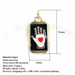 Estilo de moda goteo aceite Ojo del diablo medusas Hip-Hop encantos <span class=keywords><strong>Tarot</strong></span> tarjeta colgante collar - Product Image 3