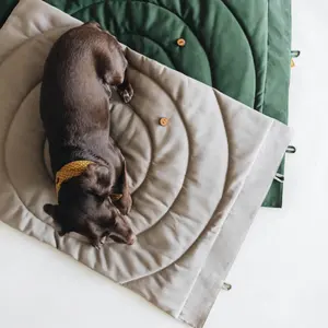 Selimut anjing peliharaan, tempat tidur anjing portabel mobil dapat dilipat bepergian untuk luar ruangan