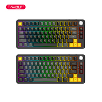 Clavier mécanique sans fil T-WOLF T40 Tri-mode, rétroéclairage RGB, montage Gasket, échangeable à chaud, pour le gaming et le bureau