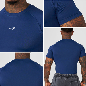 OEM Custom <strong>Men's</strong> Summer Polyester <strong>Dry</strong> <strong>Fit</strong> <strong>T</strong>-<strong>Shirt</strong> High Quality Workout Training Active Compression Gym <strong>T</strong> <strong>Shirt</strong> for <strong>Men</strong> - Product Image 3