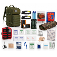 Kit de survie GARIDA personnalisé pour 2 personnes, 72 heures, trousse de premiers soins complète, kit de survie tactique d'urgence GFOF-123AB