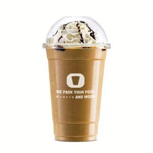 Gobelets jetables en plastique PET transparents de 107 mm, 32 oz, 1000 ml, avec couvercle et paille, personnalisables avec logo, pour boissons froides, bière, jus, milkshake - Product Image 2