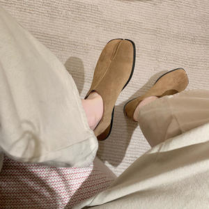 2026 Retro Versatile Ballet High <b>Heels</b> for Women Early Spring Chunky <b>Heel</b> Cross Strap Hollow Casual <b>Closed</b> <b>Toe</b> Sandals - Product Image 3