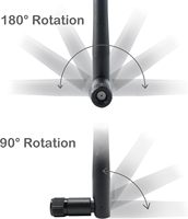 Antenne WiFi pour PC, double bande 2,4 GHz 5 GHz 5,8 GHz, antenne de carte WiFi 3dBi avec connecteur RP-SMA mâle (sans broche)