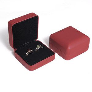 High-End Customized Leather Jewelry <b>Box</b> Iron <b>Ring</b> Necklace Pendant <b>Box</b> Bracelet Velvet Packaging Square <b>Box</b> Wholesale - Product Image 1