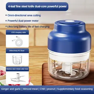 Mesin pencampur bawang putih elektrik Mini nirkabel, Blender pembuat makanan dapur, pengupas bawang putih otomatis, tekan bawang putih Mini nirkabel