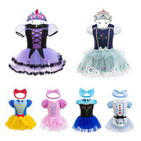 Robe tutu de ballet pour filles, costume de danse pour enfants pour les spectacles sur scène et la pratique quotidienne, costume de princesse Elsa pour Halloween en coton